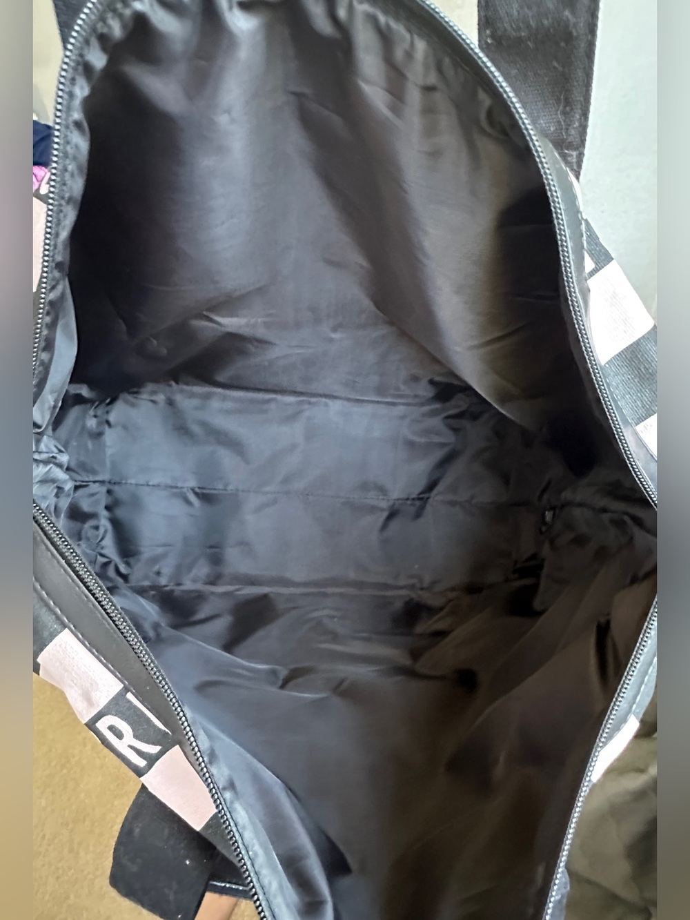 Victoria's Secret Pink and Black Striped Tote with Detachable Strap . EUC - Picture 10 of 16